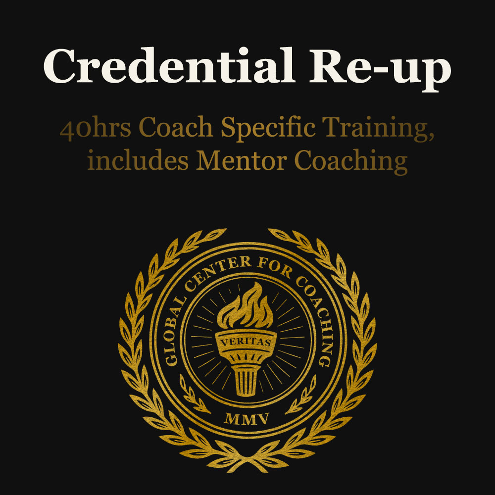 Credential Re-up – 40hrs Coach Specific Training, includes Mentor Coaching Cover